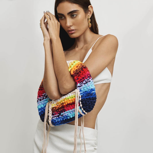 The shoulder rainbow bag in white